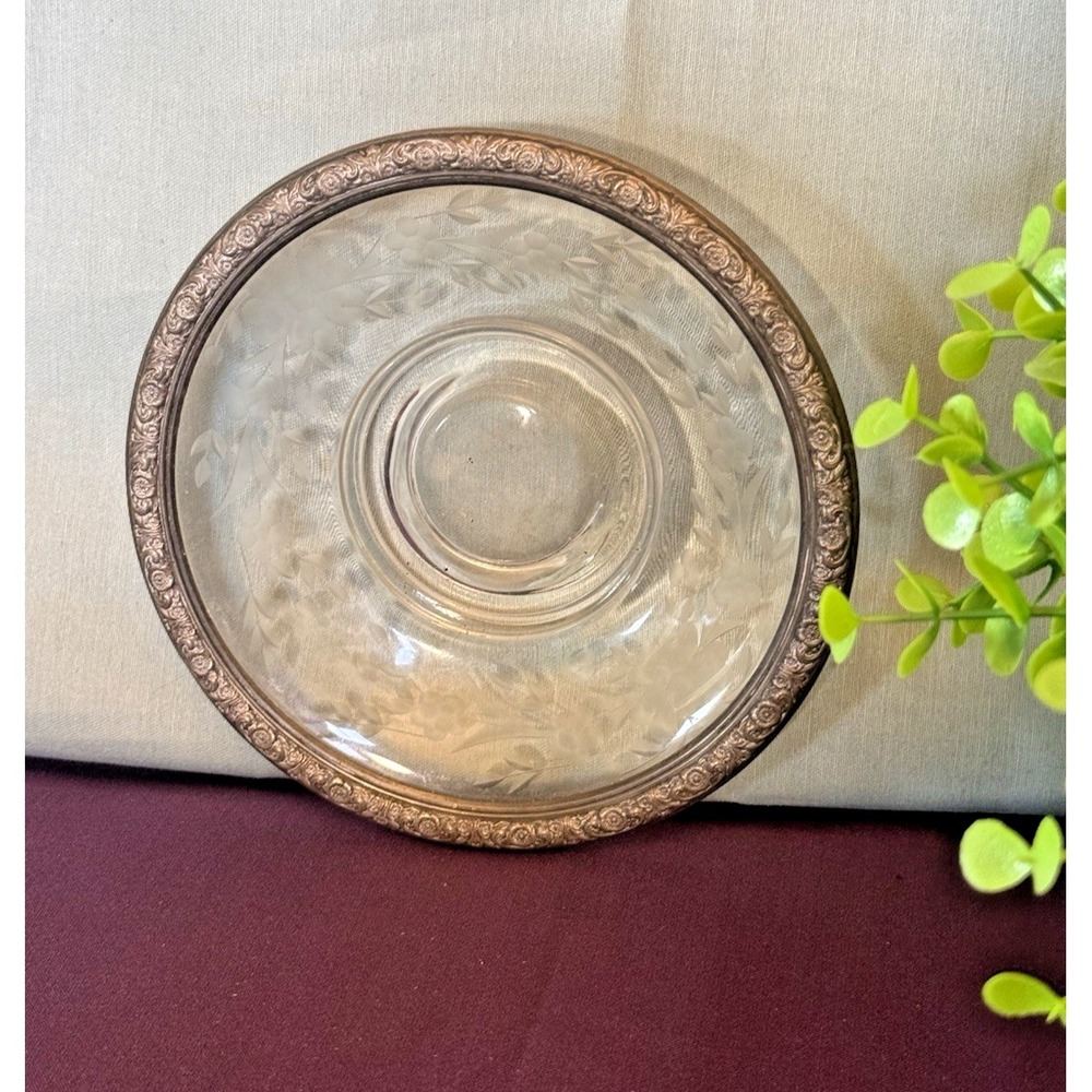 International Silver Prelude Sterling on Cut Glass Candy Dish 6" Bowl - Picture 3 of 11